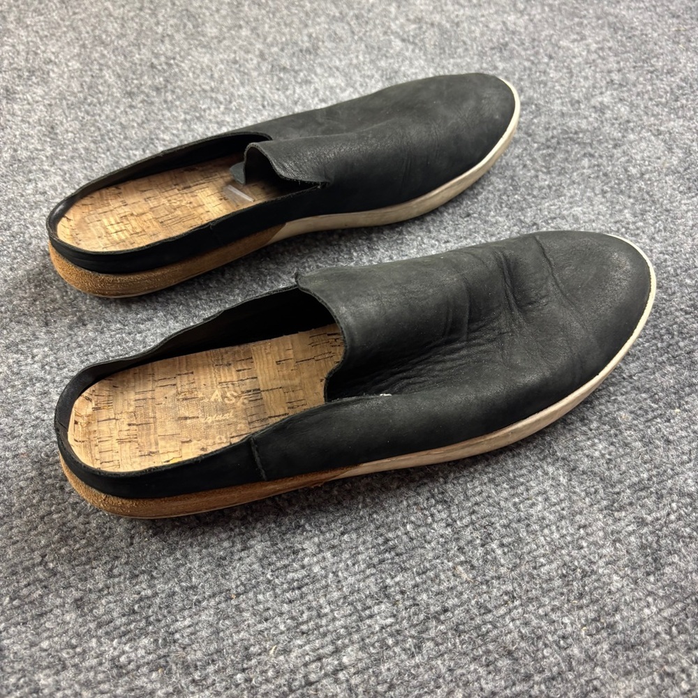 KORK-EASE Women’s Phoebe Mules Slip-On Shoes Black Leather size: 10